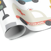 Autos Muster Kinder  Geschenkpapier (Rolleneckpunkt)