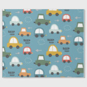 Autos Muster Kinder Geschenkpapier (Flach)