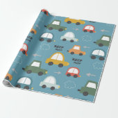 Autos Muster Kinder Geschenkpapier (Ungerollt)