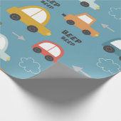 Autos Muster Kinder Geschenkpapier (Ecke)