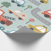 Autos Muster Kinder Geschenkpapier (Ecke)