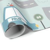 Autos Muster Kinder  Geschenkpapier (Rolleneckpunkt)