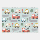 Autos Muster Kinder  Geschenkpapier Set (Vorderseite 2)