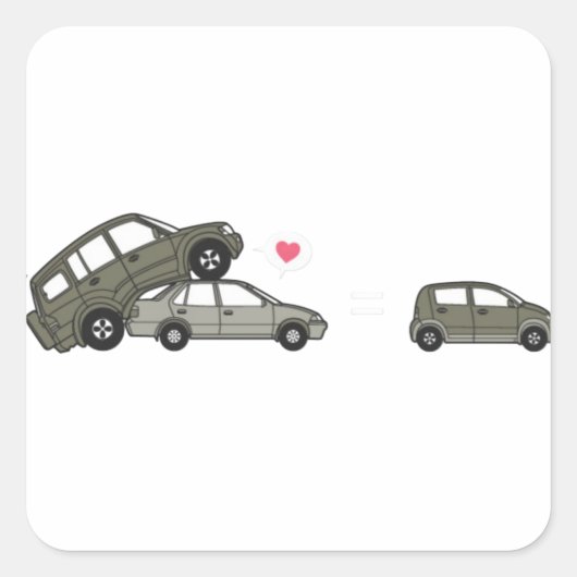 Autos Nächste Generation Quadratischer Aufkleber (Vorderseite)