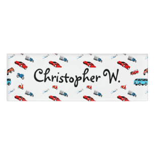 Autos Racing Moderne Kinder Namenschild