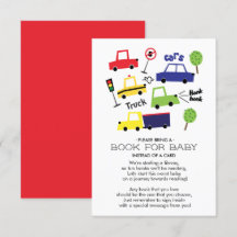 Autos & Trucks Kinderdusche buchen für Baby Card