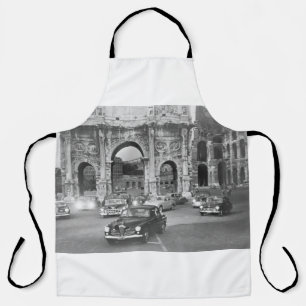 Autos und antike Denkmäler Rom Italyvintage, ital Schürze