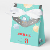 Autos und Fahrzeuge auf der Straße Junge Geburtsta Geschenkschachtel (Vorderseite)