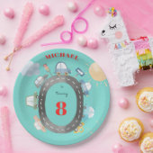 Autos und Fahrzeuge auf der Straße Junge Geburtsta Pappteller (Party)