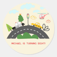 Autos und Fahrzeuge auf der Straße Junge Geburtsta