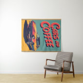 Autos und Kaffee Wandteppich (Beispiel (Horizontal))