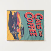 Autos und Kaffee Wandteppich (Vorderseite (Horizontal))