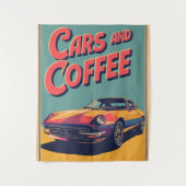 Autos und Kaffee Wandteppich (Vorderseite)