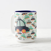 Autos und mehr Autos Zweifarbige Tasse (Vorderseite Links)
