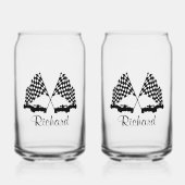 Autos und Schachbretts - Rennen Dosenglas (Vorderseite)