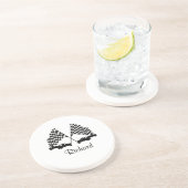 Autos und Schachbretts - Rennen Getränkeuntersetzer (Seite)