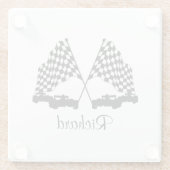 Autos und Schachbretts - Rennen Glasuntersetzer (Rückseite)