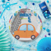 Autos und Spuren Geburtstagsdesign Pappteller (Party)