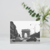 Autos und Vintage Schwarz-Weiß-Postkarte Postkarte (Stehend Vorderseite)