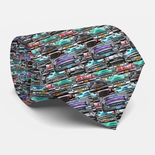 Autos von Kuba lila und aquamarin Krawatte (Gerollt)