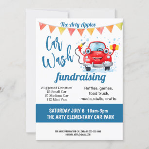 Autos Waschspendenaktion PTA PTO Kirche Einladung