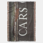 Autos zeichnen auf antiken Schleppwagen, rostetes  Decke (Vorderseite Vertikal)