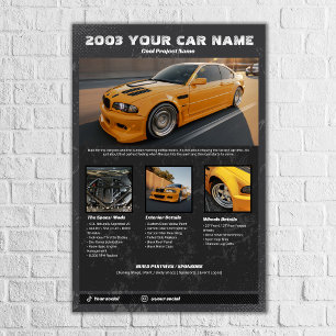 Autoschau-Spezifikations-Board Mehrere Bilder Poster