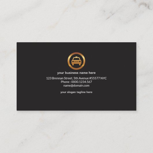 Autoscheinwerfer Bokeh Night Shift Taxi Service Visitenkarte (Rückseite)