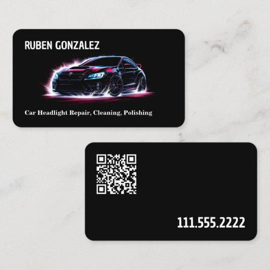 Autoscheinwerferneuerung individuell QR Visitenkarte (Vorne/Hinten)