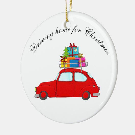 Autoschleppbaum "Zuhause für Weihnachten" Keramikornament (Links)
