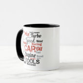Autoschwärmer Wortwolke Tasse (Vorderseite Links)