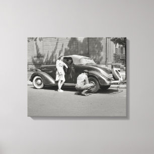 Autoservice, 1942 leinwanddruck