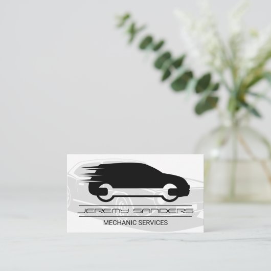 Autoservice | AUTO | Mechanisches Logo Visitenkarte (Stehend Vorderseite)