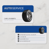 AUTOSERVICE | Modernes Blau Visitenkarte (Vorne/Hinten)