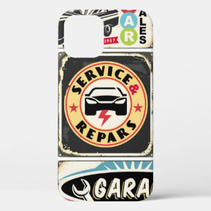 Autoservice- und Reparatur-Retro-Schilder-Sammlung Case-Mate iPhone Hülle