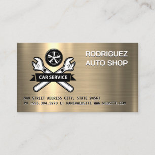 Autoservice Wrenches Wheel Logo Visitenkarte