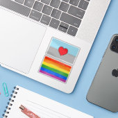 Autosexuelle Stolperflagge und Symbol Aufkleber (Laptop mit iPhone)