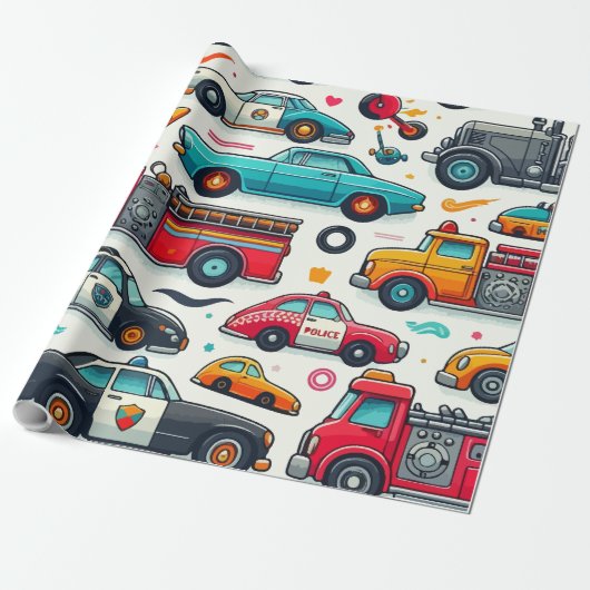 Autospielzeug Geschenkpapier (Ungerollt)