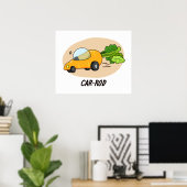 Autostab Funny Carrot Frisierte Auto Automobil Pun Poster (Heimbüro)