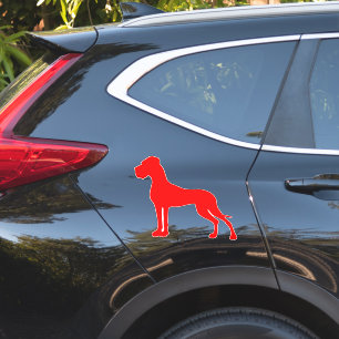 Autosticker rot Silhouette Deutsche Dogge Sticker