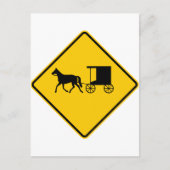 Autostraßzeichen mit gezeichnet Verkehrszeichen Postkarte (Vorderseite)