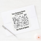 Autoteile und Ersatzteile Quadratischer Aufkleber (Umschlag)