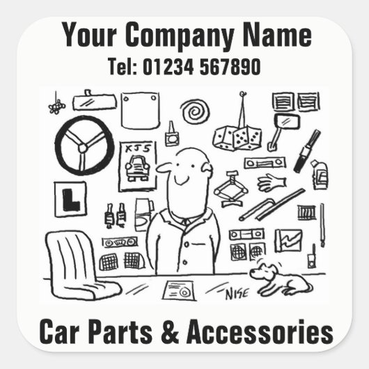 Autoteile und Zubehör Firmenaufkleber Quadratischer Aufkleber (Vorderseite)