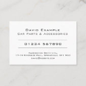 Autoteile und Zubehör mit Foto des Inhabers Visitenkarte (Rückseite)