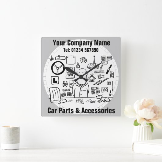 Autoteile und Zubehör Quadratische Wanduhr (Zuhause)