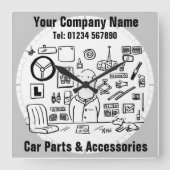 Autoteile und Zubehör Quadratische Wanduhr (Vorderseite)