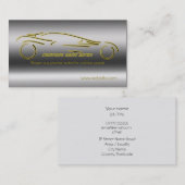 Autotrade Auto - Gold Sportscar auf Stahleffekt Visitenkarte (Vorne/Hinten)