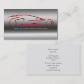 Autotrade Auto - rotes Sportscar auf Stahleffekt Visitenkarte (Vorne/Hinten)