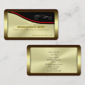 AutoTrade Car - Silver Sportscar mit Goldeffekt Visitenkarte (Vorne/Hinten)