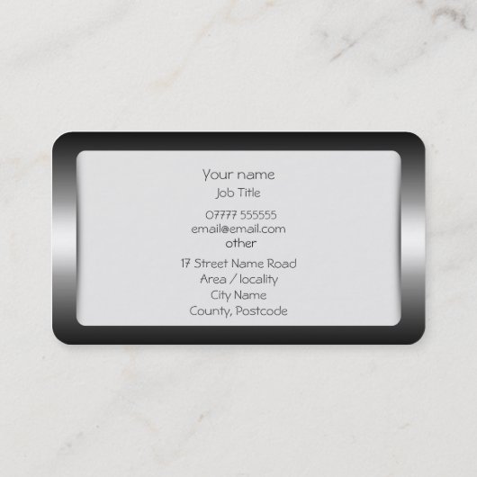 Autotrade - klassisches Auto auf Stahlkolbeneffekt Visitenkarte (Rückseite)